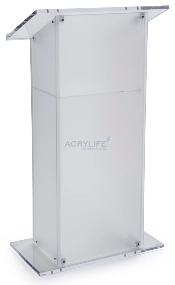 Bục giảng mica Acrylife mờ có kệ bên trong – podium hiện đại ảnh 2