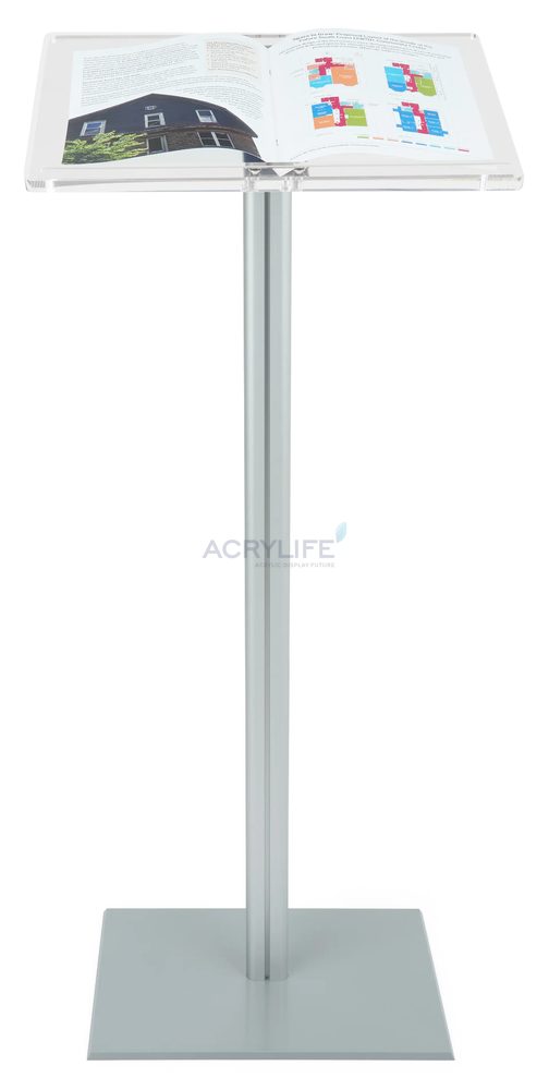 Bục phát biểu mica Acrylife cơ bản với trụ và đế nhôm bạc ảnh 2