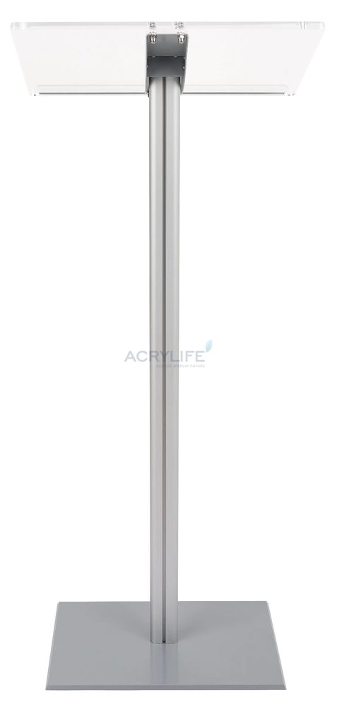 Bục phát biểu mica Acrylife cơ bản với trụ và đế nhôm bạc ảnh 3