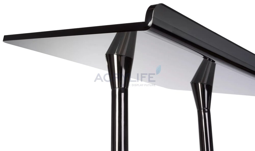 Bục phát biểu mica Acrylife trụ thép, mặt đọc màu xám khói ảnh 3