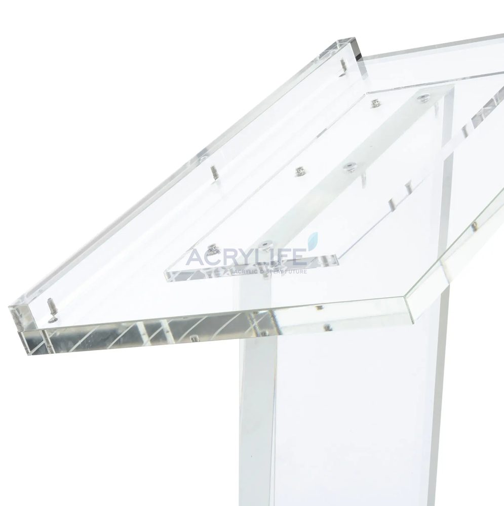 Bục phát biểu mica Acrylife trong suốt – dạng đứng sàn, mặt đọc rộng ảnh 3