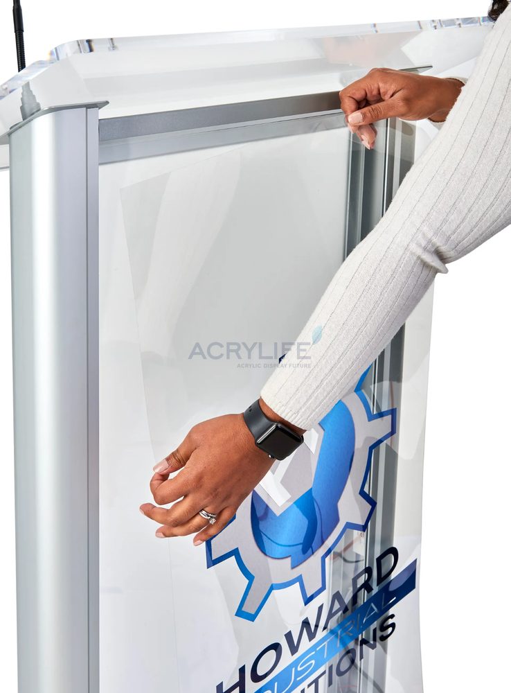 Bục phát biểu mica Acrylife trong suốt – LED tùy chỉnh ảnh 3