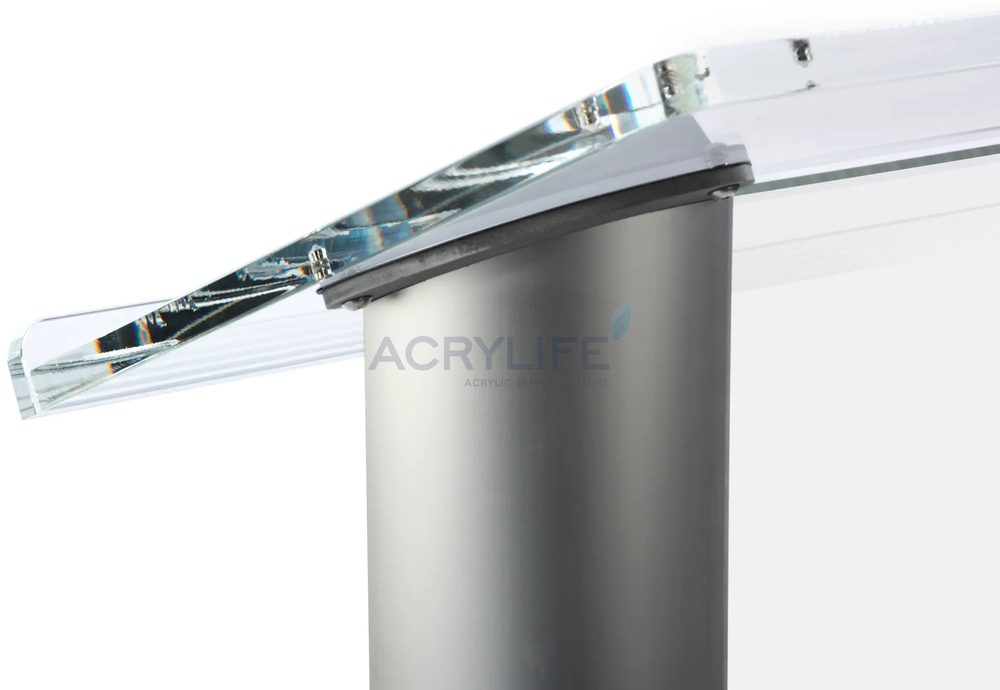 Bục phát biểu mica Acrylife&nbsp;– khung nhôm, mặt trước mica mờ (màu bạc) ảnh 3