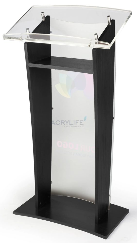 Bục phát biểu mica Acrylife – in UV toàn màu, panel trong suốt