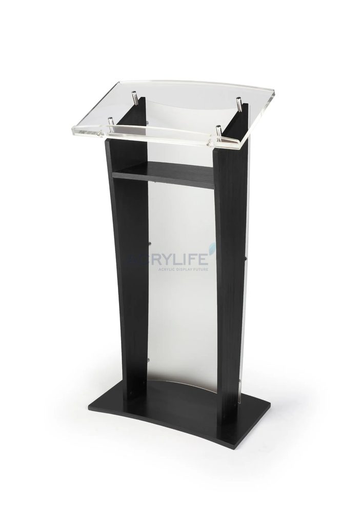 Bục phát biểu mica Acrylife mờ – hoàn thiện màu đen sang trọng ảnh 2